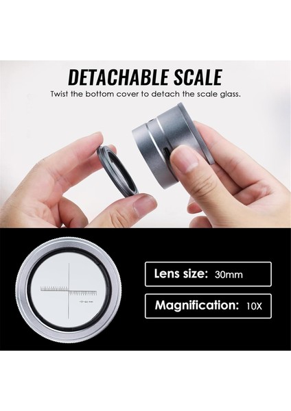 Taş Taşları, Madeni Paralar ve Elmas Için 10X LED Mücevher Loupe Şarj Edilebilir, 30 mm Ölçekli Lens Büyüteçli Cam ve Uv Işığı ile Büyüteç (Yurt Dışından) modelleri