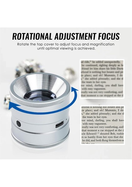 Taş Taşları, Madeni Paralar ve Elmas Için 10X LED Mücevher Loupe Şarj Edilebilir, 30 mm Ölçekli Lens Büyüteçli Cam ve Uv Işığı ile Büyüteç (Yurt Dışından) indirimleri