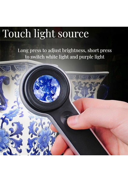 Mücevher Okuması Için LED Işık, Beyaz ve Mor Büyüteç ile 60 Kat Hd Taşınabilir USB Şarjı (Yurt Dışından) modelleri
