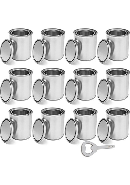 12 Paket Kapaklı Boş Boya Kutusu 0,4 Quart Teneke Astarsız Boya Kovası (Yurt Dışından)