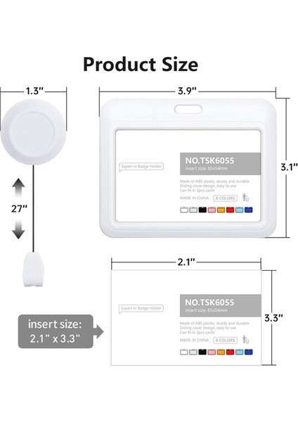 Geri Çekilebilir Rozet Tutucular, Plastik Kayar Kimlik Rozeti Tutucu Beyaz (Yurt Dışından) fiyatları