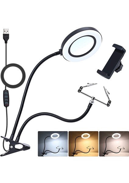 Çok Işlevli Masa Lambası Büyütme Camları LED Işıklar ile Büyütmeye Yardımcı El Lehimleme Loupe Cam Büyüteç Aracı (Yurt Dışından) fiyatları