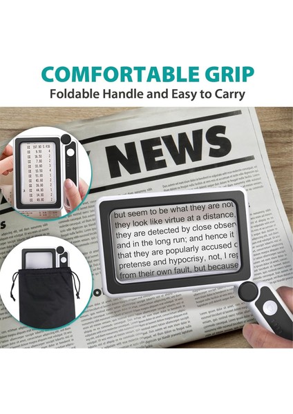 Okuma Için Işıkla 4x Büyük Büyüteç (Yurt Dışından) indirimleri