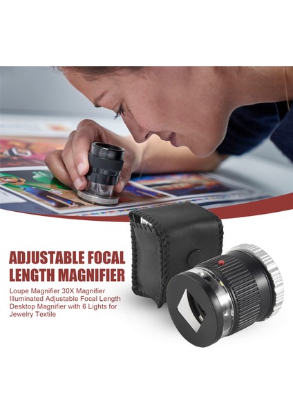 Loupe Büyüteç 30X Büyüteç Aydınlatılmış Ayarlanabilir Odak Uzunluğu Masaüstü Büyüteç, Takı Tekstil Için 6 Işık (Yurt Dışından) fırsatları