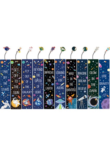 10 Adet Uzay Gemisi Temalı Ayraçlar ve Charms Planet (Yurt Dışından)