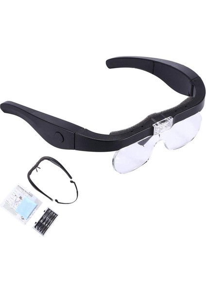 Şarj Edilebilir Büyüteç, Kafa Büyüteç, Okuma Için Gözlük Büyüteç ve 2 LED Işık ve Lens ile Hobiler (Yurt Dışından)