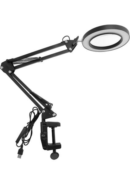 10X Büyüteç Işığı ve Kelepçe ile 3 Renk Modları 10 Parlaklık Ayarlanabilir Büyütme Masa Lambası El Sanatları Okuma Için (Yurt Dışından)