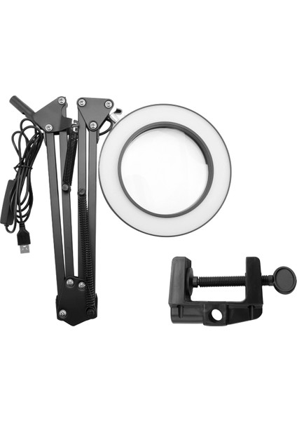 10X Büyüteç Işığı ve Kelepçe ile 3 Renk Modları 10 Parlaklık Ayarlanabilir Büyütme Masa Lambası El Sanatları Okuma Için (Yurt Dışından) modelleri