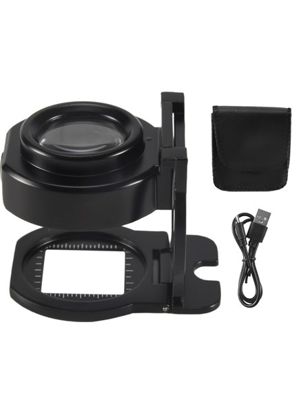 6 Işık, USB Üç Katlı Masaüstü Taşınabilir Metal Göz Loupe Ölçekli Dikiş Magnifleme Camına Sahip 25X Loupe Büyüteç (Yurt Dışından) modelleri