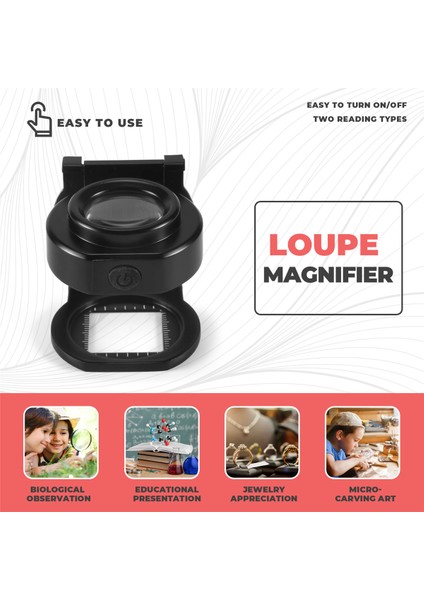 6 Işık, USB Üç Katlı Masaüstü Taşınabilir Metal Göz Loupe Ölçekli Dikiş Magnifleme Camına Sahip 25X Loupe Büyüteç (Yurt Dışından) fırsatları