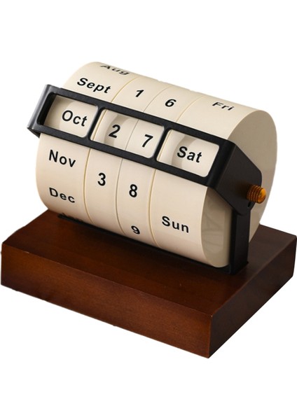 Takvim Ahşap Tekerlek Takvimi Ev Ofis Masaüstü Süslemeleri (Yurt Dışından)