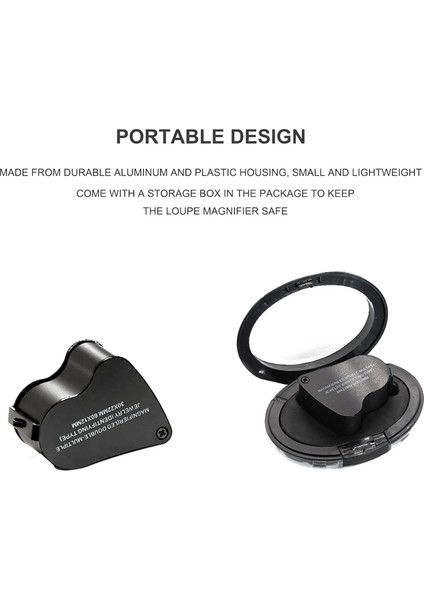 30X 60X Işıklı Kuyumcular Loupe Büyüteç, Katlanabilir Mücevher Büyüteç, Taşlar Için Parlak LED Aydınlatma ile Büyüteç (Yurt Dışından) fiyatları