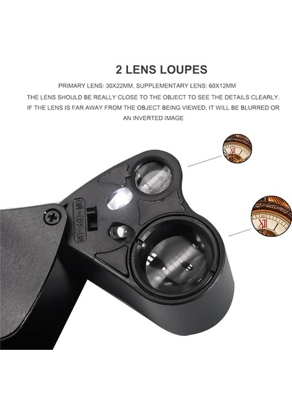 30X 60X Işıklı Kuyumcular Loupe Büyüteç, Katlanabilir Mücevher Büyüteç, Taşlar Için Parlak LED Aydınlatma ile Büyüteç (Yurt Dışından) modelleri