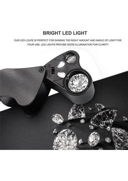 30X 60X Işıklı Kuyumcular Loupe Büyüteç, Katlanabilir Mücevher Büyüteç, Taşlar Için Parlak LED Aydınlatma ile Büyüteç (Yurt Dışından) indirimleri