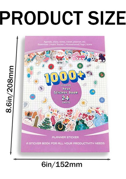 2024 Planlayıcı Çıkartmaları - 24 Sayfa 1000+ Takvim Festivali Çıkartmaları (Yurt Dışından) fiyatları