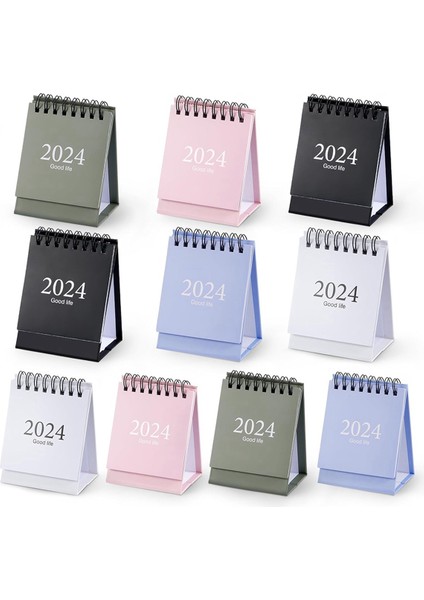 10 Parça Mini Masa Takvimi 2024, 2023-2024 - Ekim 2023'TEN Aralık 2024'E Kadar (Yurt Dışından)