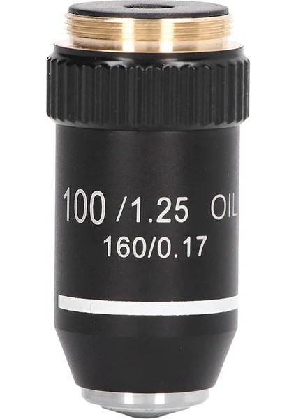 Biyolojik Mikroskop Lens, 195 Akromatik Siyah Objektif Lens 100X Yağ Yüksek Güç Objektif Arayüz 20.2mm Iplik (Yurt Dışından)