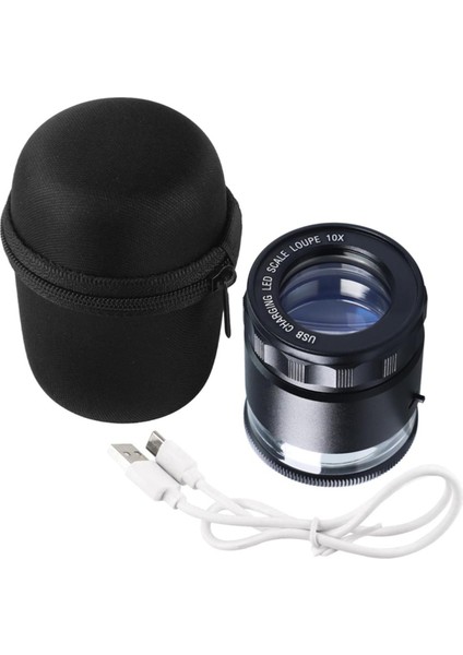 10X Işıklı Kuyumcular Büyüteç Ölçme Ölçeği, USB Şarj Edilebilir 6 LED Işık, 25-27MM, Mücevher Paraları Için Uygun (Yurt Dışından)