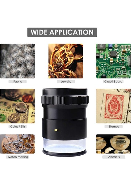 10X Işıklı Kuyumcular Büyüteç Ölçme Ölçeği, USB Şarj Edilebilir 6 LED Işık, 25-27MM, Mücevher Paraları Için Uygun (Yurt Dışından) modelleri