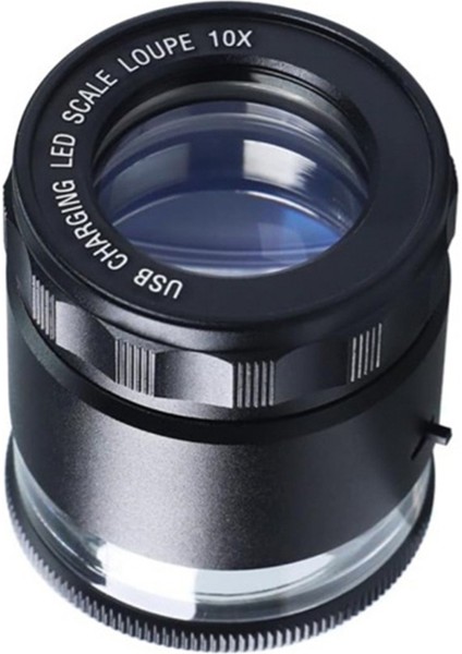 10X Işıklı Kuyumcular Büyüteç Ölçme Ölçeği, USB Şarj Edilebilir 6 LED Işık, 25-27MM, Mücevher Paraları Için Uygun (Yurt Dışından) indirimleri