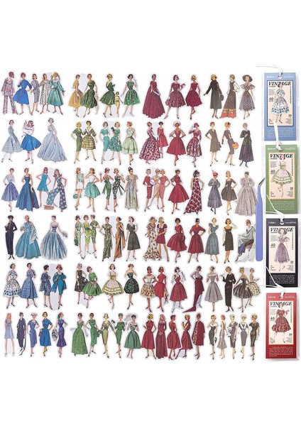 Günlük Tutma Scrapbooking Için 160 Adet Vintage Insanlar Washi Etiketleri (Yurt Dışından)