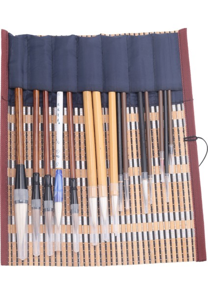 Rulo Fırça Tutuculu 15 Adet Çince Yazı Fırçası (Yurt Dışından) fiyatları