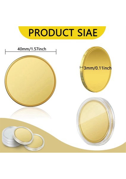 40MM Gravür Boş Madeni Paralar Gravür, Kendin Yap El Sanatları ve Rozetler Gümüş (Yurt Dışından) indirimleri