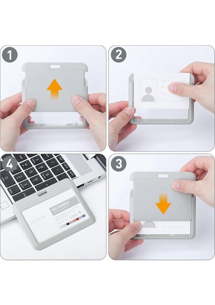 Geri Çekilebilir Rozet Tutucular, Plastik Kayar Kimlik Rozeti Tutucu Gri (Yurt Dışından) indirimleri