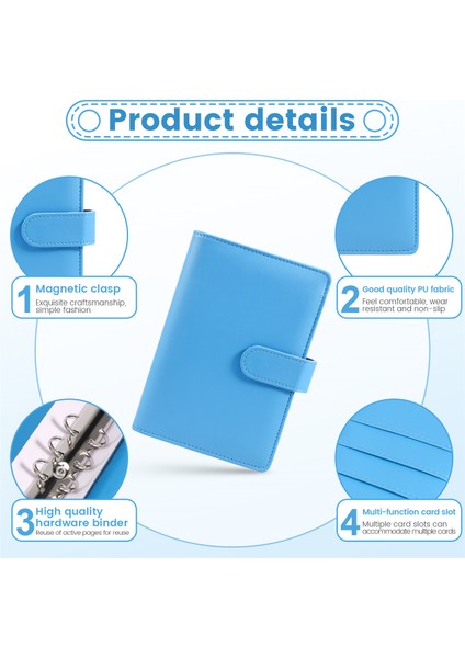 25 Adet A6 Pu Deri Bütçe Klasör Seti, Klasör Kapağı Planlayıcı Mavi (Yurt Dışından) indirimleri