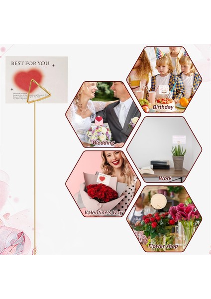 30 Adet Altın Çiçek Kartlık Çubukları, Üçgen, Kalp, Yıldız (Yurt Dışından) fırsatları