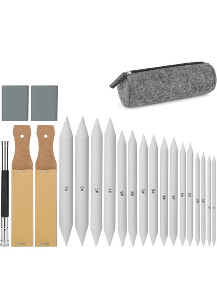 2 Kalemtıraş, 1 Uzatma Aleti ile 16 Karıştırma Kütüğü Seti (Yurt Dışından)