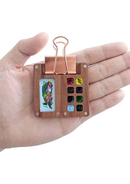 8 Izgara Taşınabilir Eskiz Defteri Paleti, Ahşap Renk Paleti Kutusu (Yurt Dışından) fırsatları