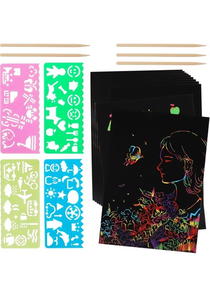 Çizik Kağıt Sanat Seti, Hediyelik Eşyalar Için Siyah El Sanatları Seti (Yurt Dışından) modelleri