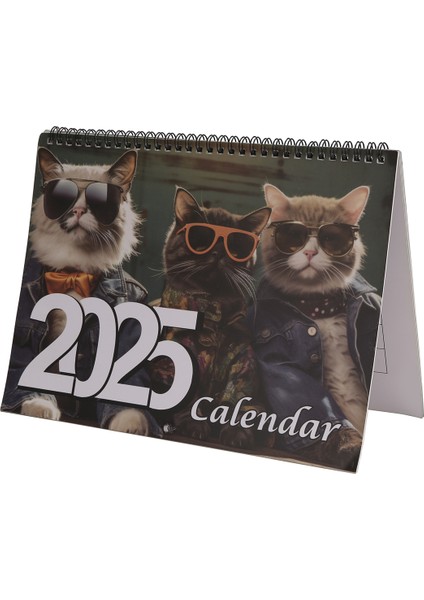 Şık Kediler Takvimi 2025 Duvar Takvimi, Komik Kedi Resimleri Kedi Takvimi (Yurt Dışından)
