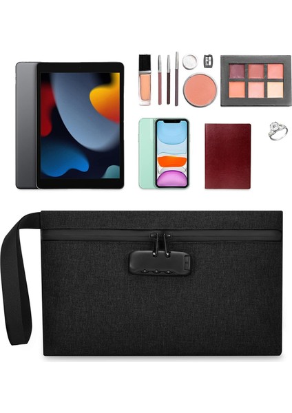 Kilitlenebilir Para Çantası,nakit Kasa Para Çantası,kilitli Aksesuar Çantası,siyah (Yurt Dışından) modelleri