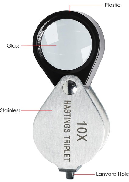 Hastings Triplet Loupe 10X Kuyumcu Loupe ile 16MM Üçlü Lens Katlanabilir Küçük Loupe Büyüteç Taş Büyütme Aracı (Yurt Dışından) fiyatları