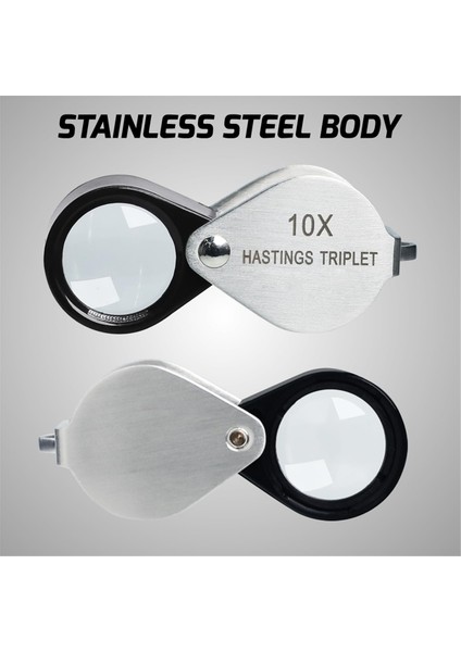 Hastings Triplet Loupe 10X Kuyumcu Loupe ile 16MM Üçlü Lens Katlanabilir Küçük Loupe Büyüteç Taş Büyütme Aracı (Yurt Dışından) fırsatları