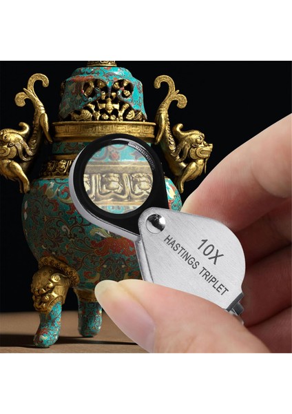 Hastings Triplet Loupe 10X Kuyumcu Loupe ile 16MM Üçlü Lens Katlanabilir Küçük Loupe Büyüteç Taş Büyütme Aracı (Yurt Dışından) indirimleri