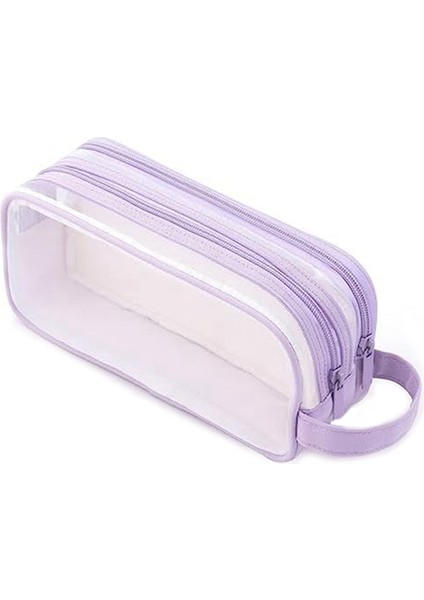 Izgara Örgü Kalem Kutusu 2 Bölmeli Kalem Çantası Şeffaf Kalem Kesesi, Mavi (Yurt Dışından) modelleri