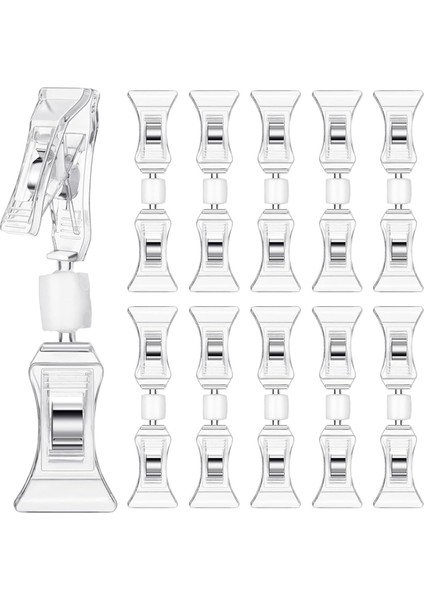 100 Adet Çift Taraflı Tabela Klipsleri Tabela Ekran Mini Klips (Yurt Dışından)