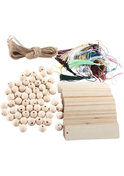 Renkli Püsküllü Tamamlanmamış Ahşap Ayraç Kendin Yap Şablonları Boş (Yurt Dışından)