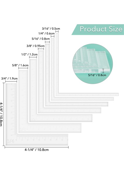 7 Adet/takım Kağıt Kart Köşe Yardımcıları Konumlandırma Araçları Akrilik Cetveller (Yurt Dışından) fırsatları