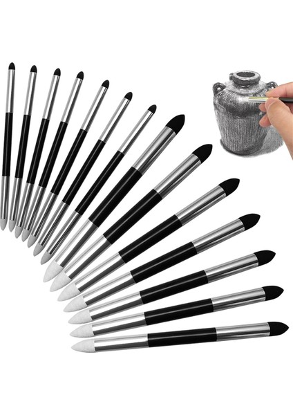 14 Adet Karıştırma Sünger Kalem Çift Başlı Tekrar Kullanılabilir Eskiz Ovma Kalemi (Yurt Dışından) fiyatları