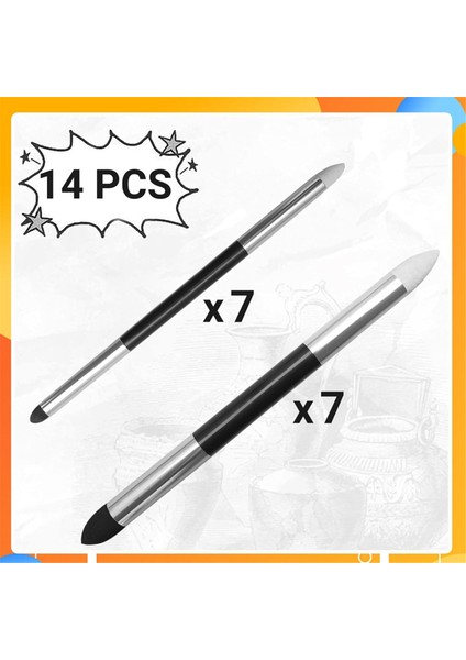 14 Adet Karıştırma Sünger Kalem Çift Başlı Tekrar Kullanılabilir Eskiz Ovma Kalemi (Yurt Dışından) indirimleri