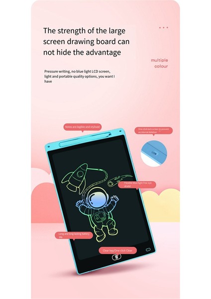 8.5 Inç LCD Çizim Tableti Renkli Grafiti Yazı Tahtası Pembe (Yurt Dışından)