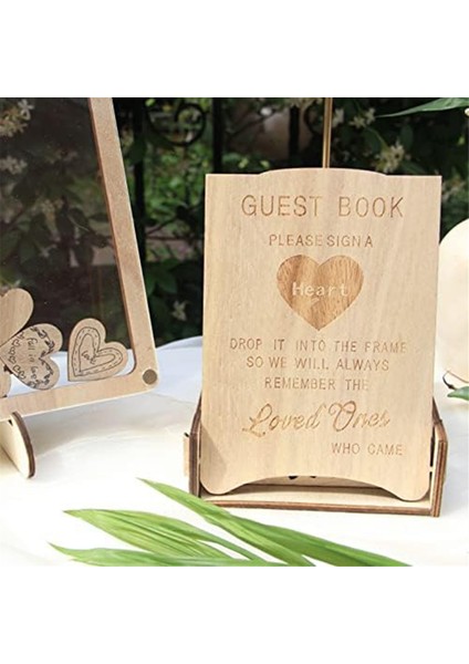Rustik Düğün Misafir Defteri Alternatifi, 80 Adet Kalp Şeklinde Ahşap Kutu (Yurt Dışından) fırsatları