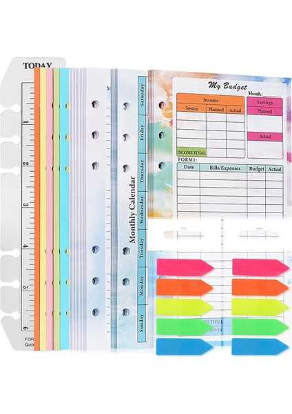 A6 Bütçe Planlayıcısı Yeniden Doldurma 82 Sayfa 6 Delikli A6 Klasör Kapağı Için Kaydet B (Yurt Dışından)