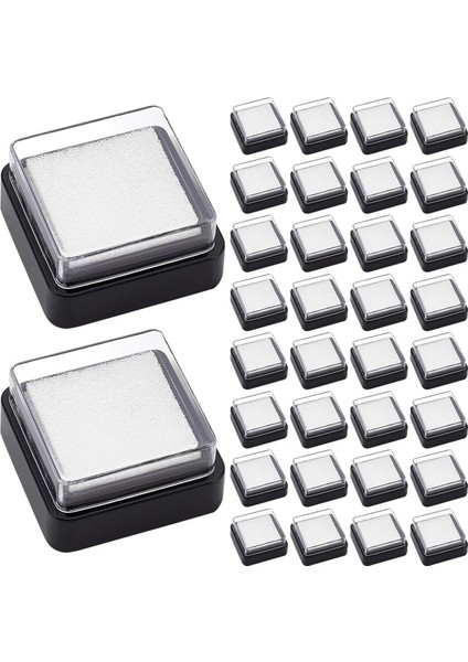 30 Adet Boş Boş Mürekkep Pedi Mürekkepsiz Mini Parmak Izi Sünger Mürekkep Damga Pedi (Yurt Dışından)