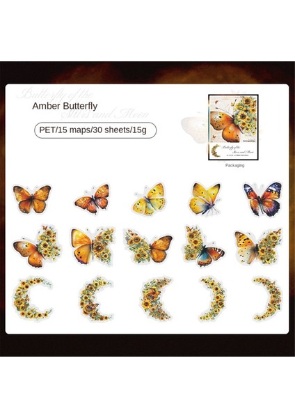 Defter Dekorasyon Malzemesi Amber Kelebek Çıkartmaları (Yurt Dışından) indirimleri