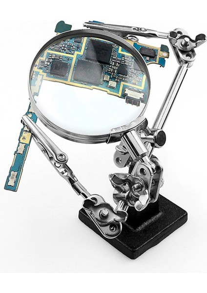 LED Işık 5x Lens Yardımcı Klipli Loupe Masaüstü Büyüteç Üçüncü El Lehimleme Onarım Aracı ile Kaynak Büyütme Camı (Yurt Dışından) indirimleri